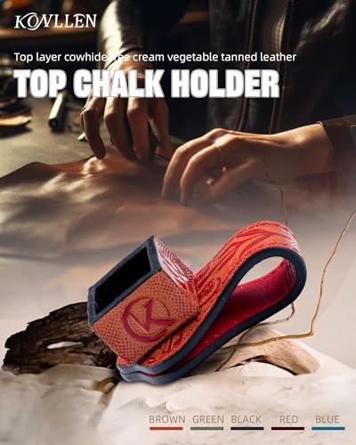 KONLLEN Magnetic Chalk Holder, Pool Cue Accessory | Round or square holder keeps chalk secure and easy to reach for pool cue and billiard players - color: square-Red