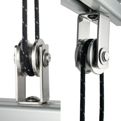 Cable Pulley Wheel Stainless Steel, Bearing Inside, Rope Pulley for Pulley System, 2 Pack - size: pulley wall-mounted