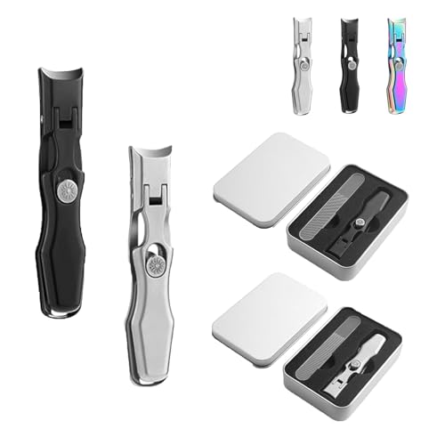 Nail Clippers, Stainless Steel Nail Clippers, Portable for Thick Nails - color: 2pcs-a