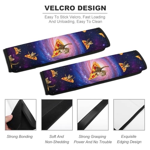2 Pack Outer Space Purple Galaxy Pizza Cat Seat Belt Cover Universal Fit Shoulder Harness Cover for Girls and Boys, Car Seats Pushchair Strollers High Chair Pushchair - color: Pattern 1073