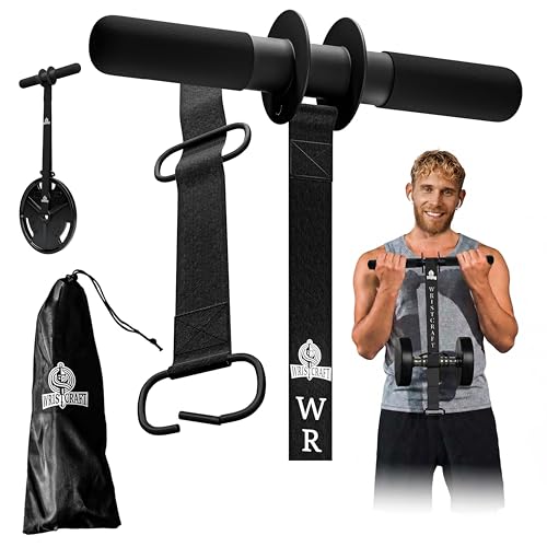 Forearm Strengthener & Hand Grip Strengthener with Portable Bag – Wrist Roller, Forearm Exerciser, Forearm Roller, Wrist Trainer for Grip & Arm Workout - Includes Portable Bag