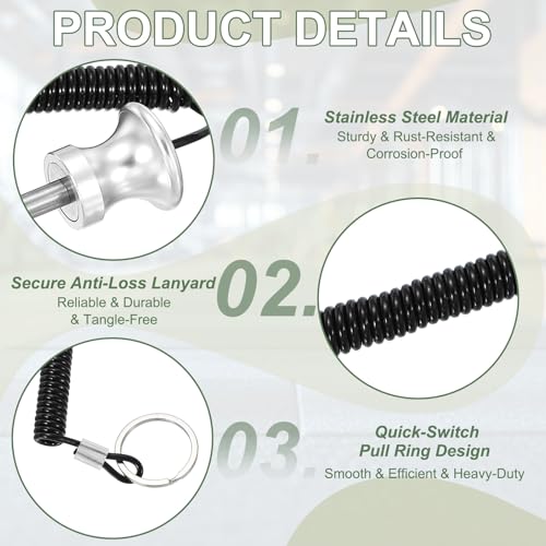 Weight Stack Pin, Weight Gym Pin Strength Training Equipment Replacement with Pull Rope for Commercial Home - color: Silver, size: 0.3 x 4.7 Inch