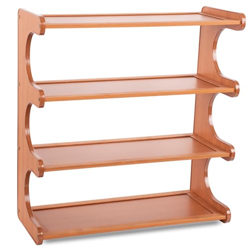 Shoe Rack,Small 4 Tier Shoe Organizer Storage Shelf,Bamboo Narrow Shoe Closet,Small Space Shoe Rack,for Entryway Closet 18.89×7.48×19.3inch - size: 4 Tier-18.89" Wide
