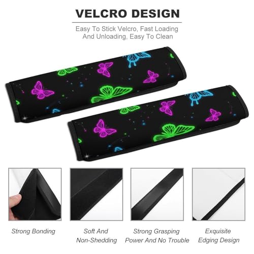 1 Pair Space Blue Butterfly Car Seat Straps Shoulder Pads Soft Padded Harness Pads Strap for Adult Use, Stroller Pushchair High Chair, Comfortable Driving - color: Pattern 495