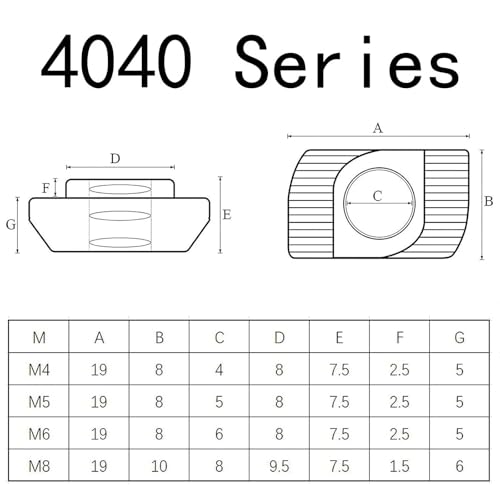 50 Pcs 4040 Series M3 T Nuts, T Slot Nut Hammer Head Fastener Nut, Nickel Plated Carbon Steel Nut for European Aluminum Profile,Drop in T Slot Nuts Assortment Kit(40-M3) - size: 40-M3(50 Pcs）