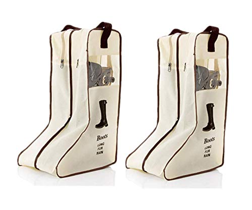 Portable 2 Pack Boots Storage,Tall Boots Storage/Protector Bag | Boots Cover (Beige)