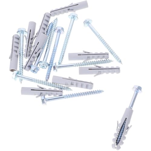 10 Sets Tv Mount Anchors and Expansion Screws for Wall Mount Installation, Carbon Steel Sturdy Screws for Tv Brackets and Range Hood, Convenient to Use Hardware Kit
