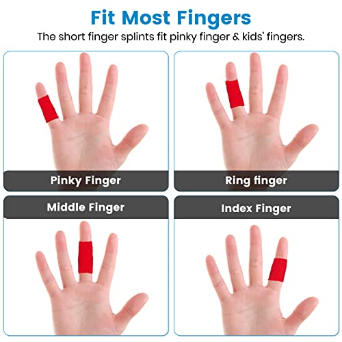 Finger Compression Sleeves, 10 Pcs | Finger Protectors Cots for Arthritis Swelling Basketball Sport, Breathable Elastic - color: Red