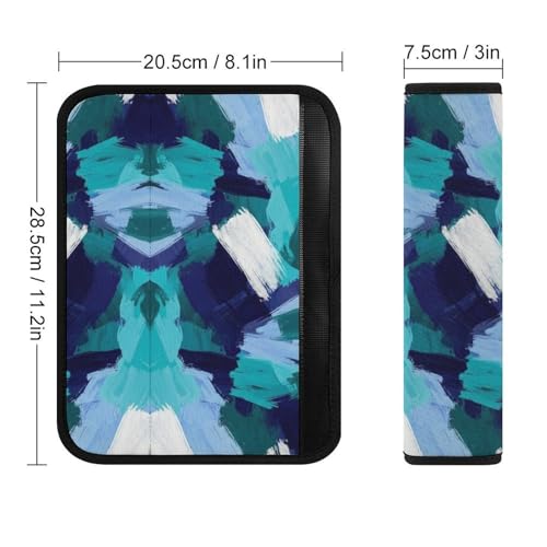 2 Pack Teal Grey Turquoise Blue Abstract Art Seat Belt Shoulder Pad Breathable Shoulder Harness Cover for Child, All Vehicles, Neck and Shoulder Support - color: Pattern 95