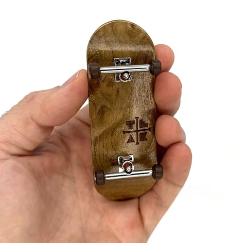 Teak Tuning 34mm Pro Fingerboard Complete - Fully Assembled with Pro Level Components - Pro Shaped Wooden Deck (34x97mm), UltraSpin Bearing Wheels, Prodigy Gen2 Trucks - Out of The Woods - style: Out of the Woods Edition