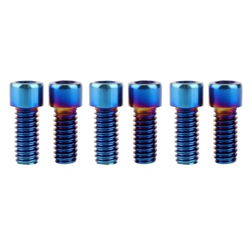 6Pcs Bike Screws M6x10 12 16 18 20 25 30 35mm Stainless Steel Socket Head Cap Allen Hex Bolt (Burnt Blue, M6 x16mm) - color: Burnt Blue, size: M6 x16mm