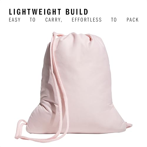 adidas Alliance Sackpack – Drawstring Backpack for Sports, Small Gym Bag, Sandy Pink/White/2, OSFA - color: Sandy Pink/White/2