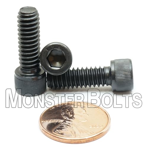 MonsterBolts - 1/4"-20 x 3/4" Socket Head Screws, ASTM A574, Alloy Steel, Black Oxide, 10 Pack - size: 0.75 In. (3/4")