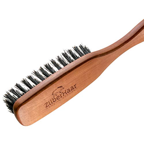 ZilberHaar Long Hair Brush - Soft Boar Bristles - Exfoliating and Conditioning for Men's Beards & Skin - Compatible with Beard Balms and Oils - color: Long Soft
