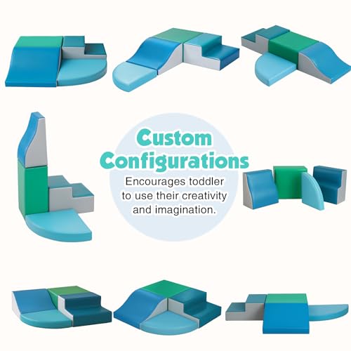 TODIBY 4-Pieces Climbing Toys for Toddlers: PU Leather - Soft Play Climbing for Toddlers - Foam Climbing Blocks for Crawling and Sliding Indoor Playground for Kids - style: Modern