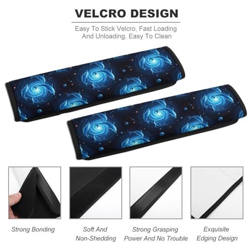 2 Pack Outer Space Swirl Ocean Marine Blue Galaxy Dolphin Seat Belt Shoulder Pad Universal Soft and Comfortable Shoulder Protector for Kids, Most Cars, Pressure Relief - color: Pattern 995