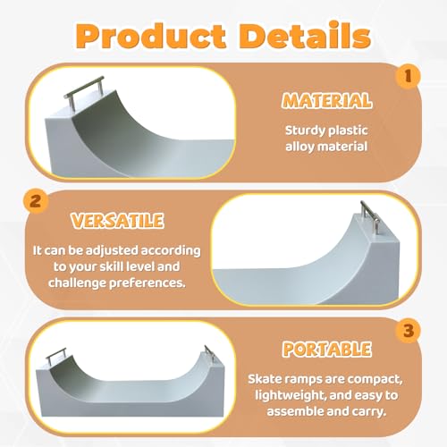 DYNWAVE Mini Finger Skateboard Ramp, U-Shaped Fingerboard Park Ramp for Skill Training and Hand-Eye Coordination - size: U Ramp