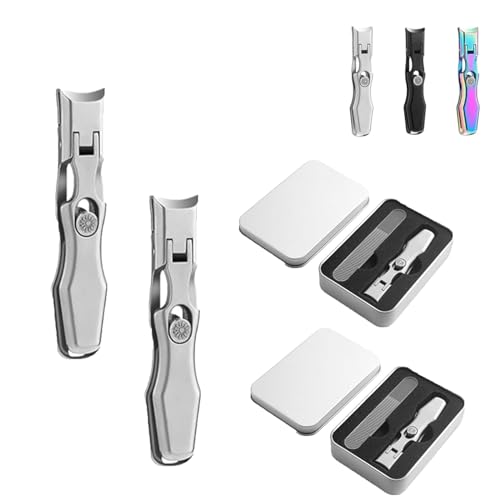Nail Clippers, Stainless Steel Nail Clippers, Portable for Thick Nails - color: 2sliver