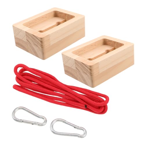 SHERCHPRY 2 Pieces Wooden Rock Climbing Fingerboard Hangboard Portable Grip Strength Trainer for Indoor and Outdoor Climbing Support
