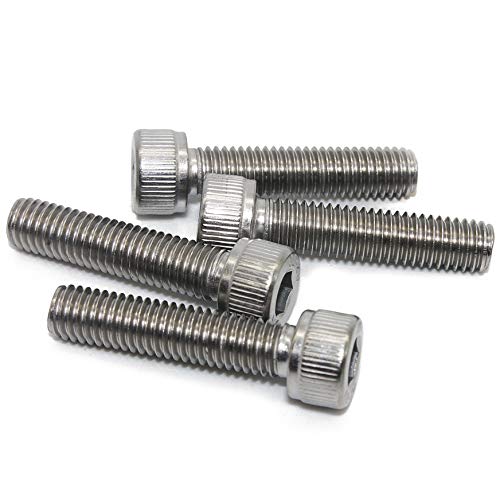 Fullerkreg M6-1.0 x 30MM Socket Head Cap Screws, Allen Socket Drive, Din 912, AISI 304 Stainless Steel (18-8), Full Thread, Bright Finish, Machine Thread, Quantity 20 - size: M6-1.0 x 30MM