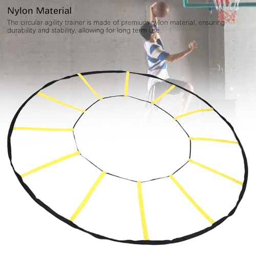 Premium Nylon Circular Agility Trainer for Soccer Basketball, 12 Rungs Agility Ladder Enhances Speed and Coordination