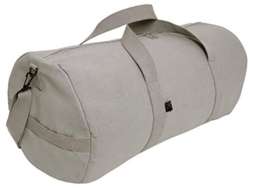 Rothco Heavy-Duty Canvas Shoulder Duffle Bag - Rugged Travel Gym Gear Equipment Bag - color: Grey, size: 19 Inches