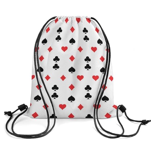 Waterproof Drawstring Bag Gym Sack Sports Backpack for Hiking Swimming Beach Yoga Gear Lightweight Unisex, Casino Poker Pattern Bags - color: Picture (22)