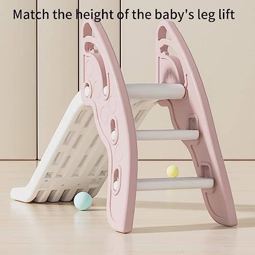 Toddler Slide Large Play Climber Slide PlaySet with Extra Long Slipping Slope Indoor Slide Kids Slide Toddler Playground Toddler Slide Outdoor Toys for Toddlers (Pink) - color: Pink