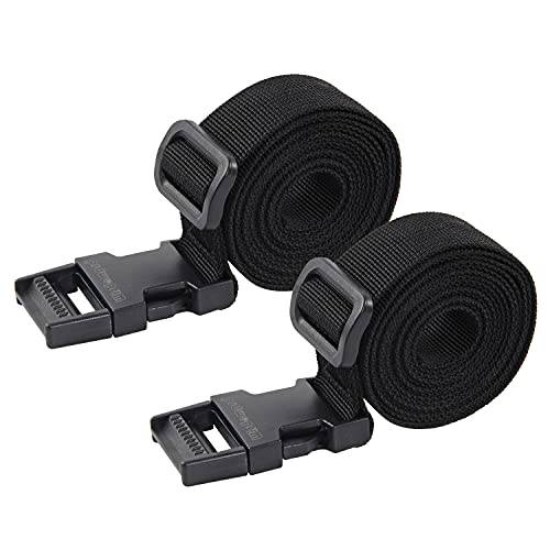 Wisdompro Luggage Strap, 2 Pack Heavy Duty Utility Straps - 68 inch, Black | Lashing Straps with Quick Release Buckle, Adjustable Nylon Belt for Backpacking, Sleeping Bag Compression, Camping, Hiking - color: Black, size: 68 inches