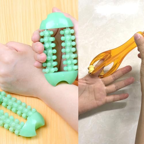 2 Pack Finger Massager Roller Set Hand Massager Trigger Finger Therapy Tool for Arthritis and Joint Pain Relief Blood Flow Circulation Improvement Repetitive Strain Relief Carpal Tunnel Symptom