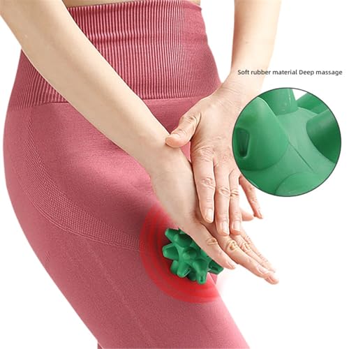 Massage Roll Balls, 2 Pack Spiky Massage Balls Deep Tissue Trigger Point and Myofascial Release for Plantar Fasciitis Relief, Muscle Recovery, 2.8 Inch Diameter (Yellow) - color: Yellow