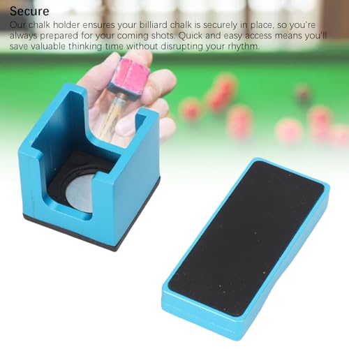 flexman Billiard Chalk Holder, Aluminum Universal Dry Oil Pool Cue Chalk Holder with Magnetic Belt Clip, Professional Snooker Billiard Accessories - color: Blue