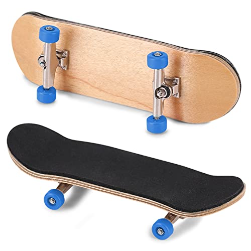 HERCHR Finger Boards, 1Pc Maple Wooden Alloy Fingerboard Finger Skateboards Creative Fingertips Daliy Playing Relaxing Movement Set with Box for Relax Play (Dark Blue) - color: Dark Blue