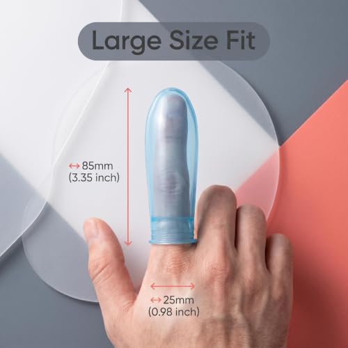 3PCS Waterproof Finger Protector, Silicone Finger Covers for Showering, Leak-Proof Sealed Design, Reusable Finger Sleeve for Wound Protection, Cut Care, Waterproof Bandage Alternative(L) - size: Large