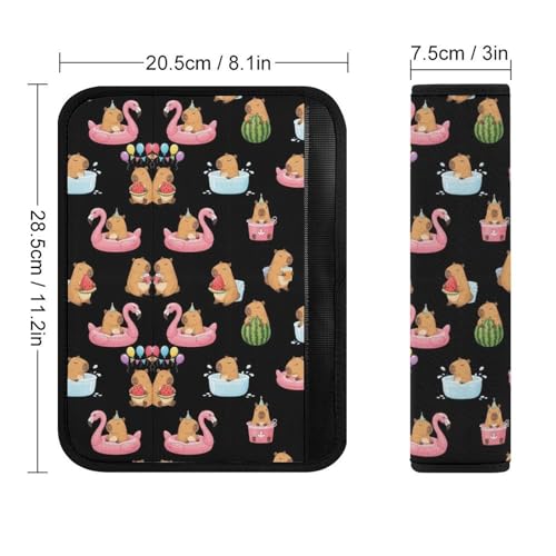 2 Pack Cute Love Funny Capybara Seat Belt Shoulder Pad Universal Fit Harness Pads Strap for Kids, Car Seats Pushchair Strollers High Chair Pushchair, Shock Absorption - color: Pattern 978