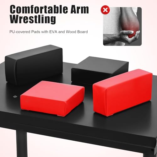 Professional Arm Wrestling Battle Table, 2200LBS Standard Arm Wrestling Table Adjustable Competition Wrist Strength Training Support Plate Equipment with Elbow Pads for Gym Club Sports Fields Homes