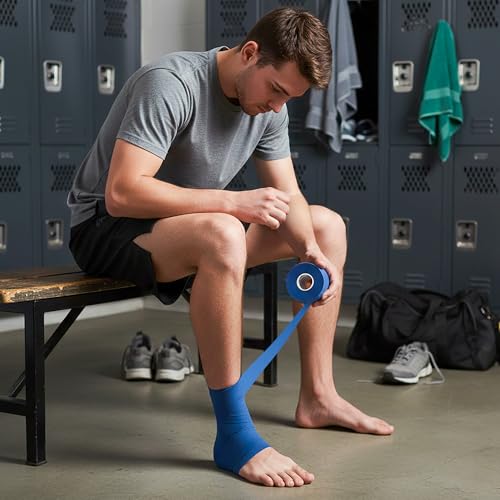 Cannon Sports Premium Athletic Tape - 1.5” x 45 Feet Per Roll - Easy Tear, No Sticky Residue, Very Strong, Hypoallergenic and Latex Free - Ideal for Sprains, Strains, First Aid - Pack of 3 (Red) - color: Red