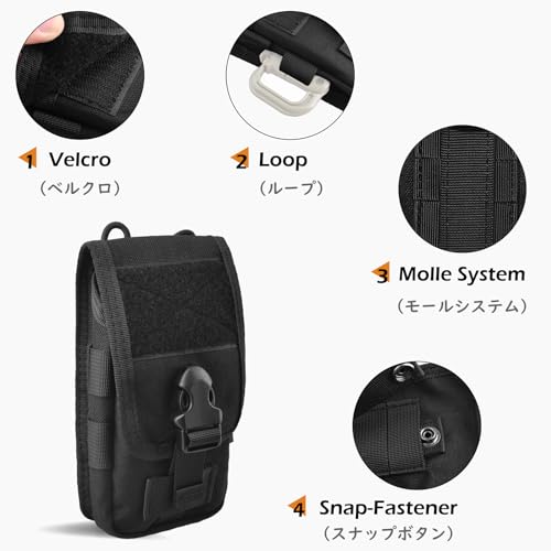 TRIWONDER Tactical Phone Pouch Molle, Smartphone Holster Bag EDC Utility Cellphone Lock Card Holder Organizer Fit for Waist Belt Case - color: 03 Tan