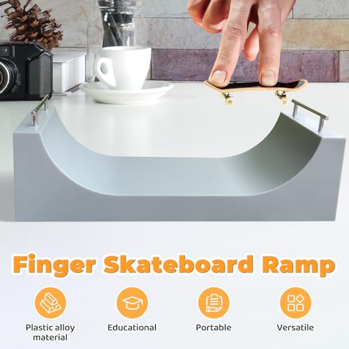 DYNWAVE Mini Finger Skateboard Ramp, U-Shaped Fingerboard Park Ramp for Skill Training and Hand-Eye Coordination - size: U Ramp