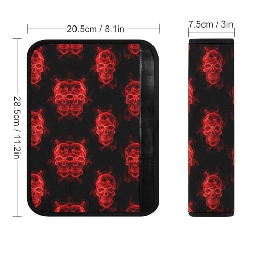 2 Pack Red Skull Car Seat Straps Shoulder Pads Universal Soft and Comfortable Seat Belt Cushion for Adults and Children, Stroller Pushchair High Chair - color: Pattern 920