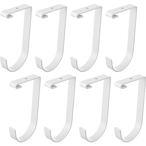 Soaoo 8 Pieces Storage Flat Hook Bicycle Flat Thickened Hooks Add on Hanging Bike Hooks for Overhead Garage Rack Wall Shelving Ceiling Accessory (White)