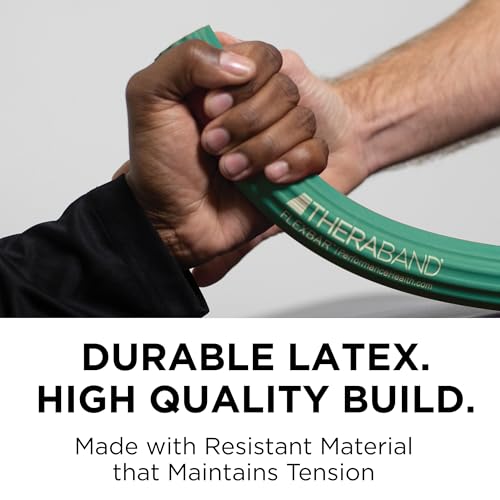 THERABAND FlexBar, Flex Bar, Physical Therapy, Tennis Elbow, M, Green | Flex therapy bar for physical therapy, wrist and forearm exercise, with non slip grip and compact design - color: Green - Medium, style: Old Version