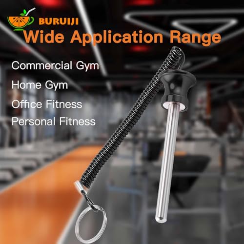 Universal Magnetic Weight Stack Pin with Pull Rope - Gym Pin for Weight Stack Machines | Commercial & Home Gym Accessories | Replacement Weight Pins for Strength Training Equipment - color: Black