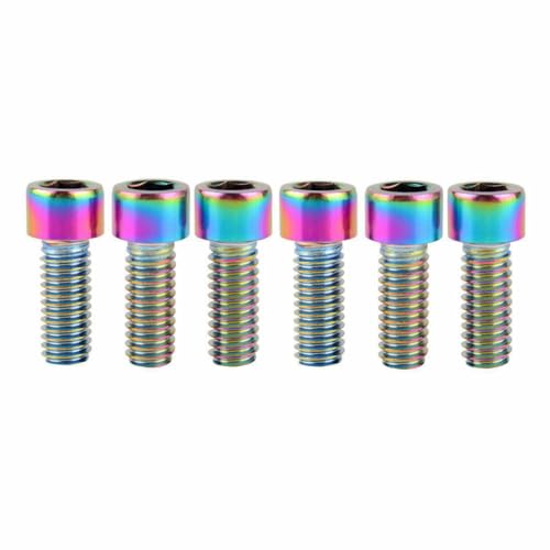 6Pcs Bike Screws M6x10 12 16 18 20 25 30 35mm Stainless Steel Socket Head Cap Allen Hex Bolt (Ranibow, M6 x16mm) - color: Ranibow, size: M6 x16mm