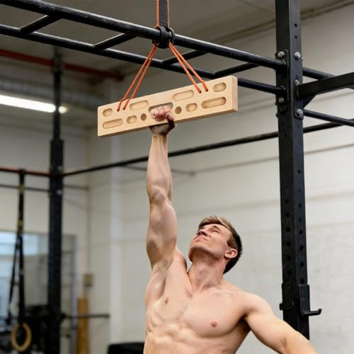 Hangboard Rock Climbing Wooden Multi-Grip Portable | Rock Climbing Pull Up Bar Grip Trainer for Climbers Beginner Men Women Home Gym Indoor Fitness Workout