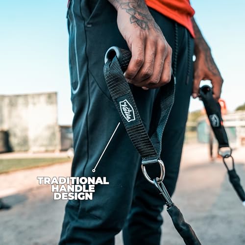 Resistance Arm Bands - Injury Prevention - Recovery - Interchangeable Handles | Cuff and Handle - Protective Band Sleeve & Different Resistances - Valle Training - size: Medium