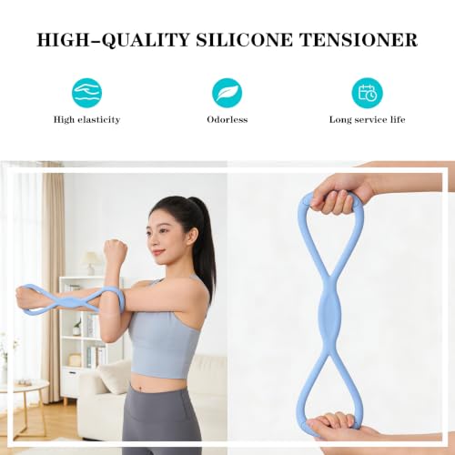 Figure 8 Resistance Band with Handles,-15LB Pull Rope for Shoulder & Back Stretching, Arm Toning, Posture Correction - Home Gym, Yoga, Resistance Bands for Women kkmilamila