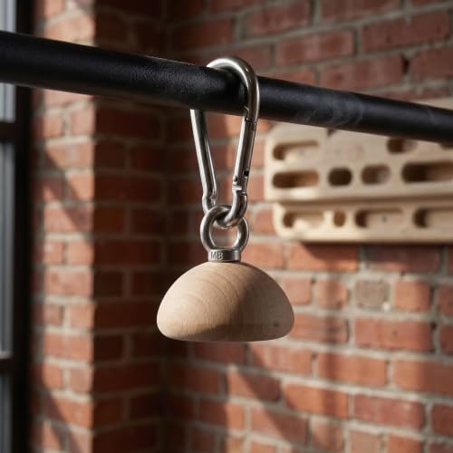 KICHOUSE Wooden Grip Strength Hemisphere Ball for Rock Climbers, Ergonomic Half Sphere Finger Trainer with Natural Wood Texture and Anti-slip Surface for Outdoors and Office Use