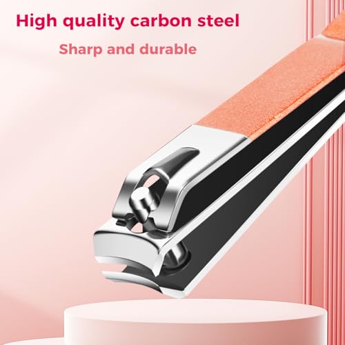 Nail Clippers Set, 10 PCS Professional Manicure Set and Pedicure Kit with Travel Case,Stocking Stuffers, Christmas Gift for Men and Women - color: Pink