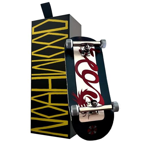 Noahwood PRO Fingerboard Complete (6-Layer Colour Maple Wooden Deep Concave 35.5 x 97mm Handmade Deck + 34.5mm ARK 1G Truck + Gray Wheels ii) (Limited Collection 2024 Loong)